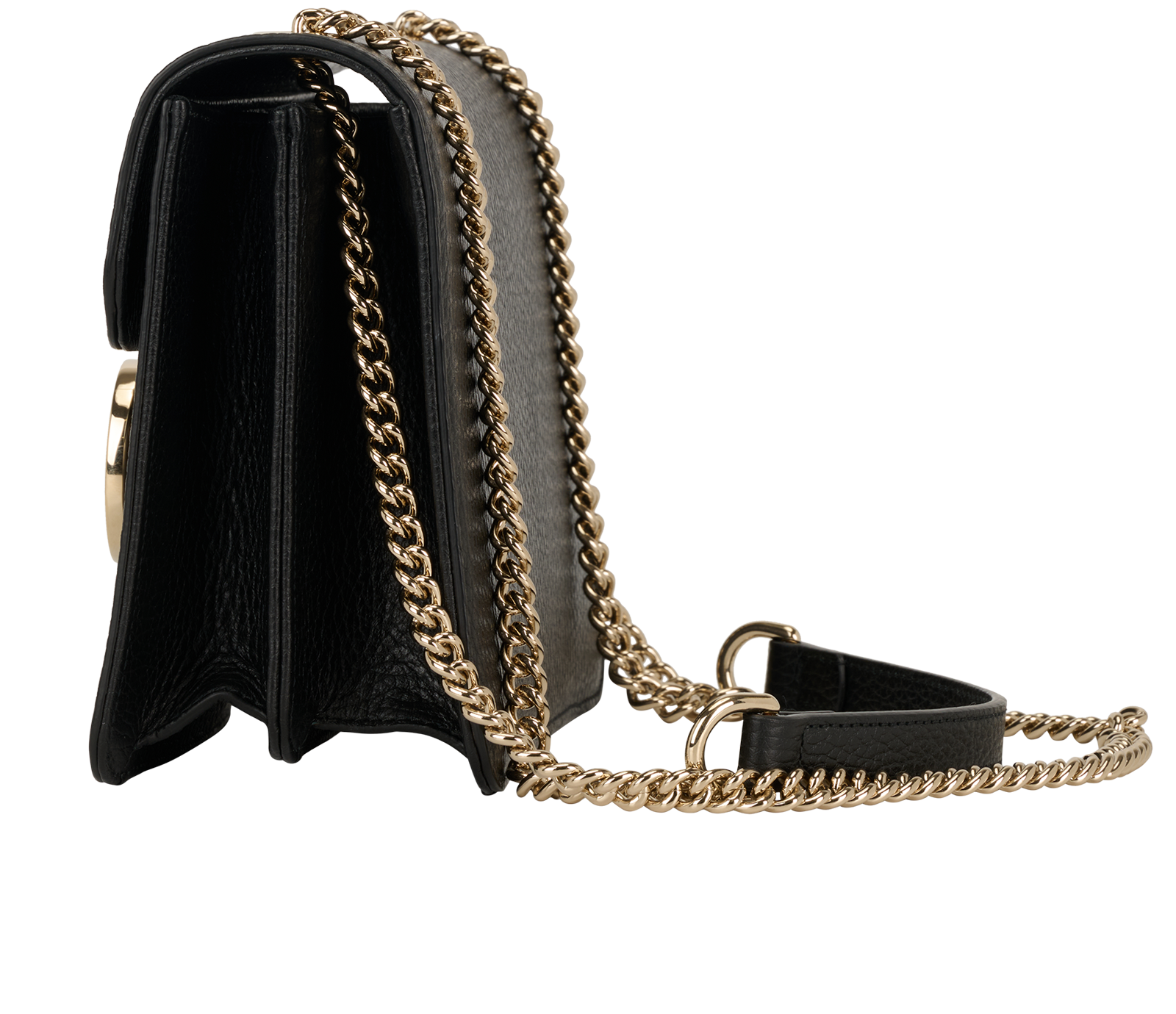 Small Interlocking G, &pound;550, Handbags, Black, Leather, Bottom view